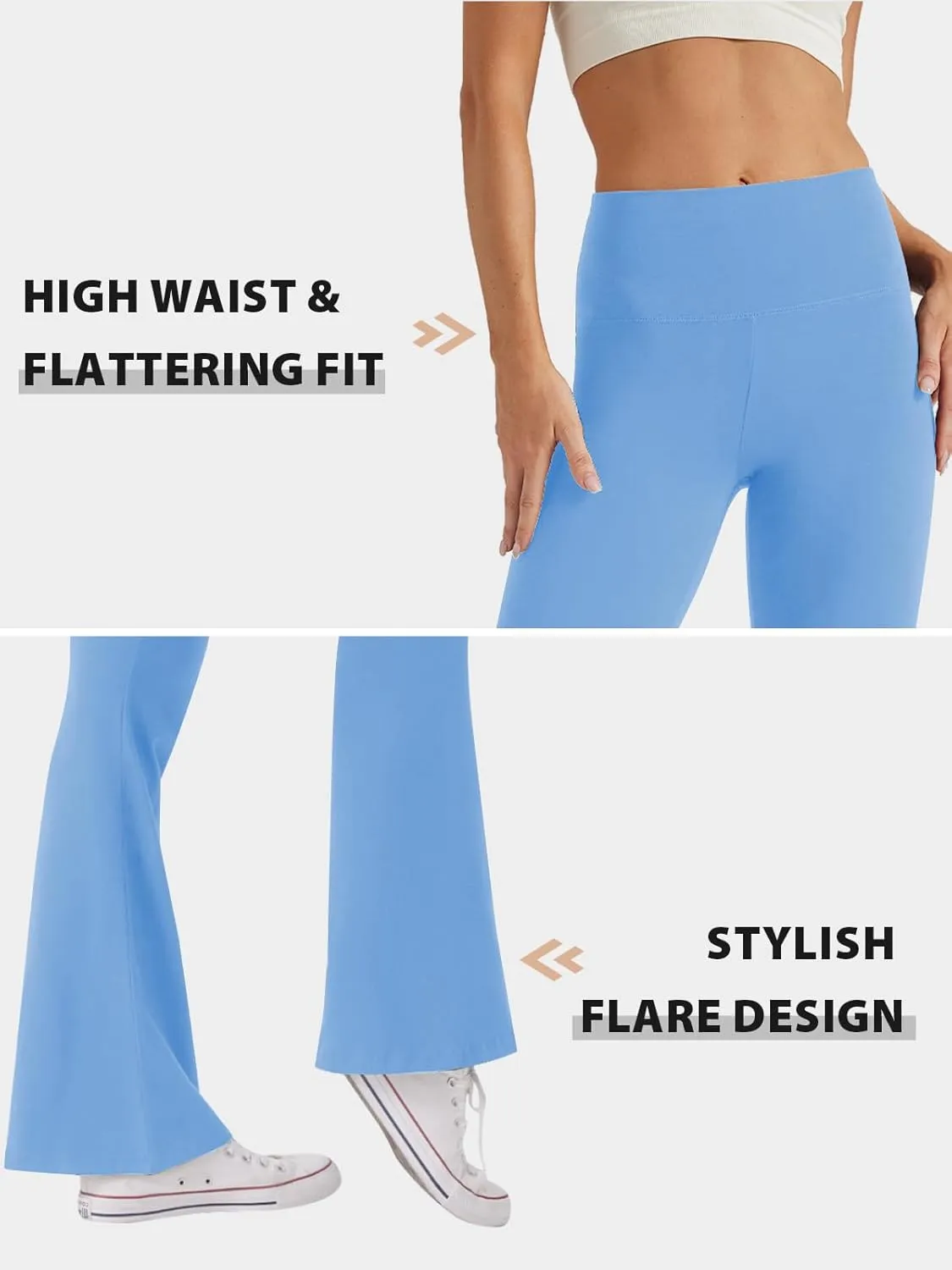 Women's High Waist Bootcut Yoga Pants Tummy Control Workout Flare Leggings