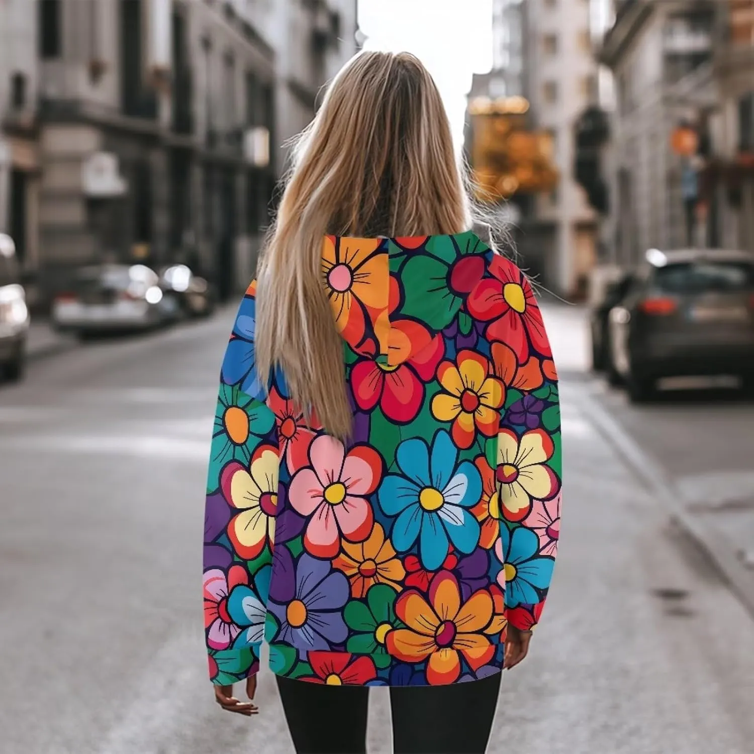 Women's Loose Hoodie Long Sleeve Hooded Sweatshirts Drop Shoulder Pullovers Casual Fall Winter Outfits, S-2XL