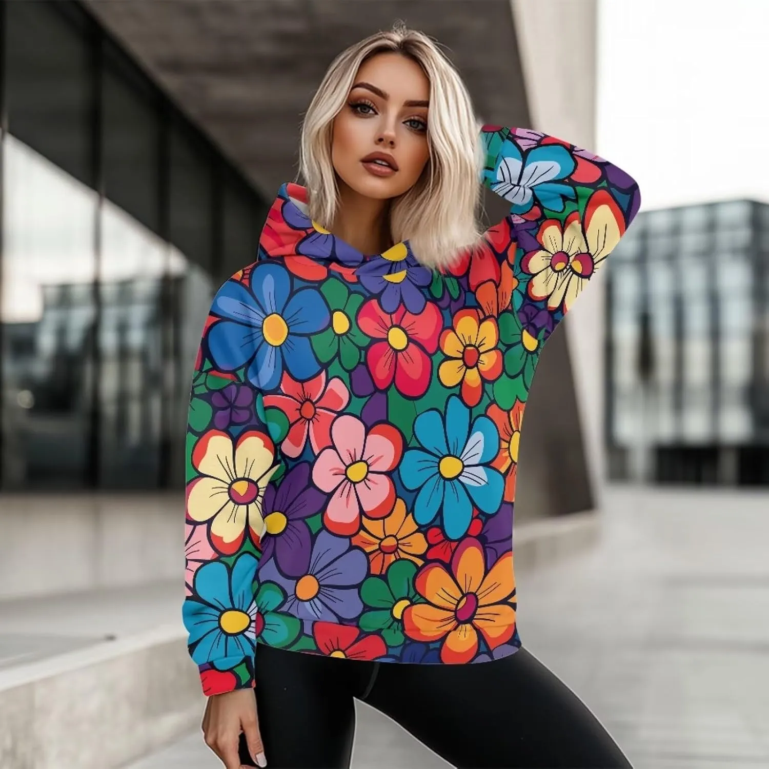 Women's Loose Hoodie Long Sleeve Hooded Sweatshirts Drop Shoulder Pullovers Casual Fall Winter Outfits, S-2XL