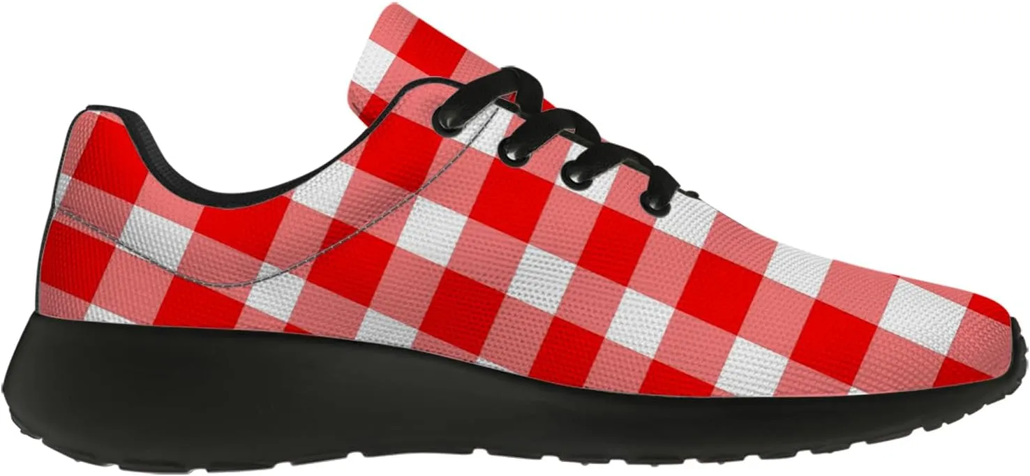 Women's Men's Running Shoes Walking Sneakers Tennis Shoes Checkered Gifts for Women Teens