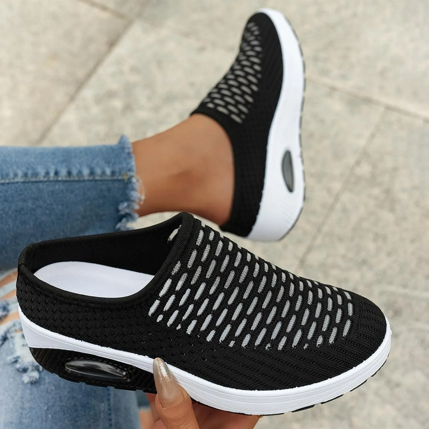 Women's Orthopedic Air Cushion Slippers Breathable Mesh Sandals Comfortable Walking Shoes for Outdoor Indoor