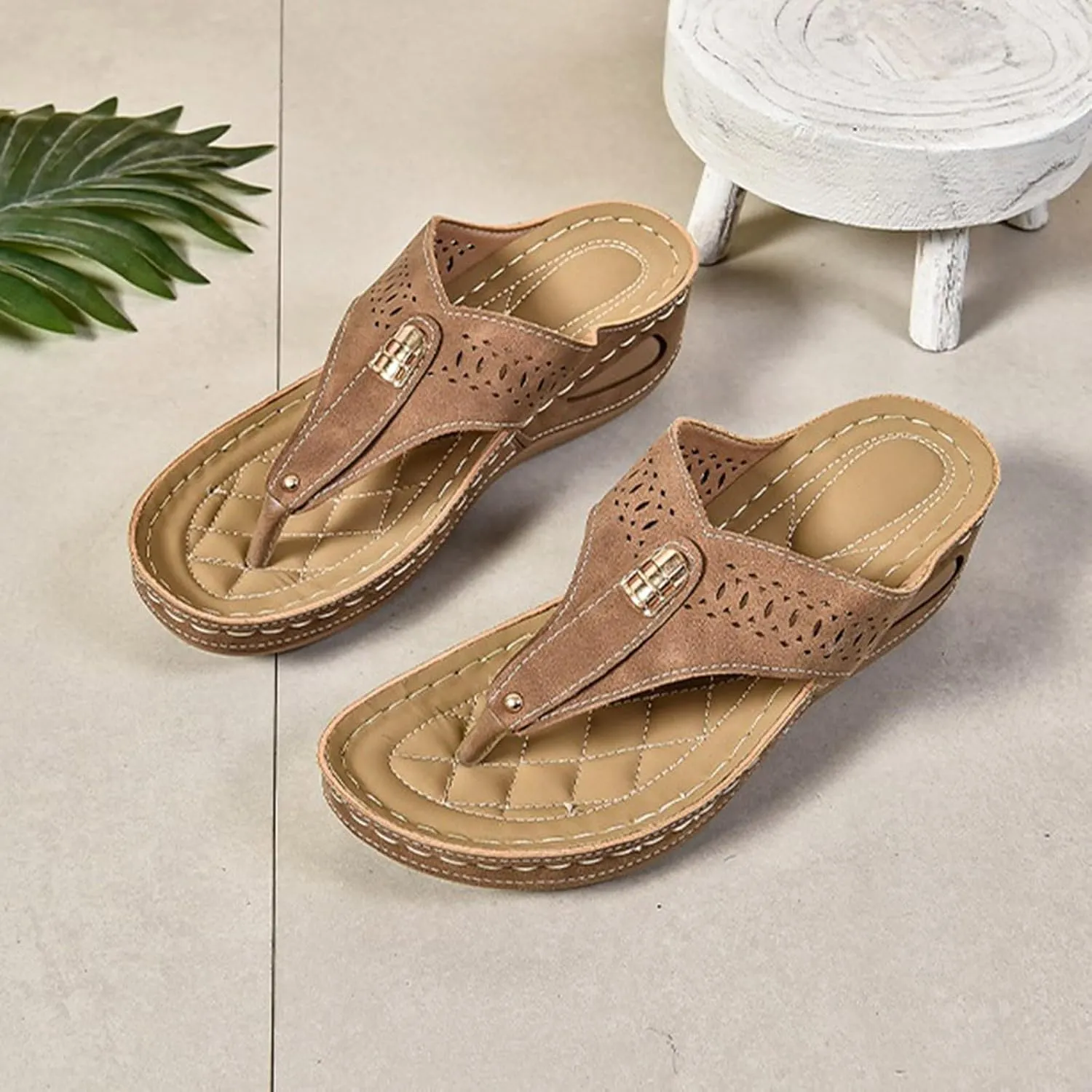 Women's Orthopedic Arch Support Sandals Diabetic Walking Shoes Summer Orthotic Comfortable Slip On Peep Toe Platforms Wedge Sandal Casual Lightweight Breathable Flip Flops Work Slipper