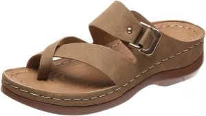Women's Platform Slides Sandals Comfortable Arch Support Footbed Clip Toe Orthopedic Sandals Slip On Fashion Beach Wedge Sandals Casual Walking Shoes