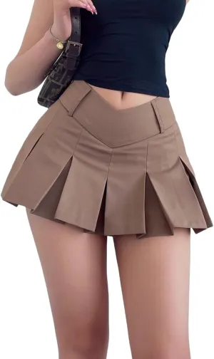 Women's Pleated Mini Skirts with Shorts Underneath