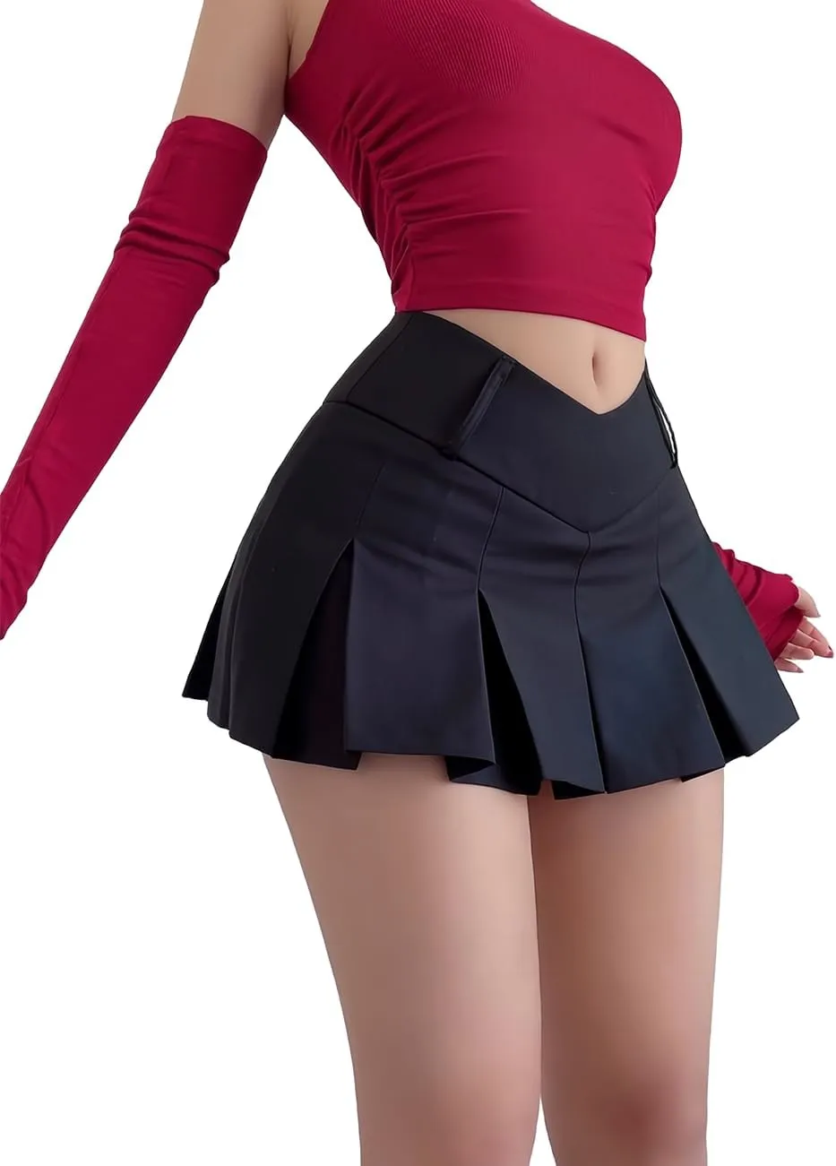 Women's Pleated Mini Skirts with Shorts Underneath