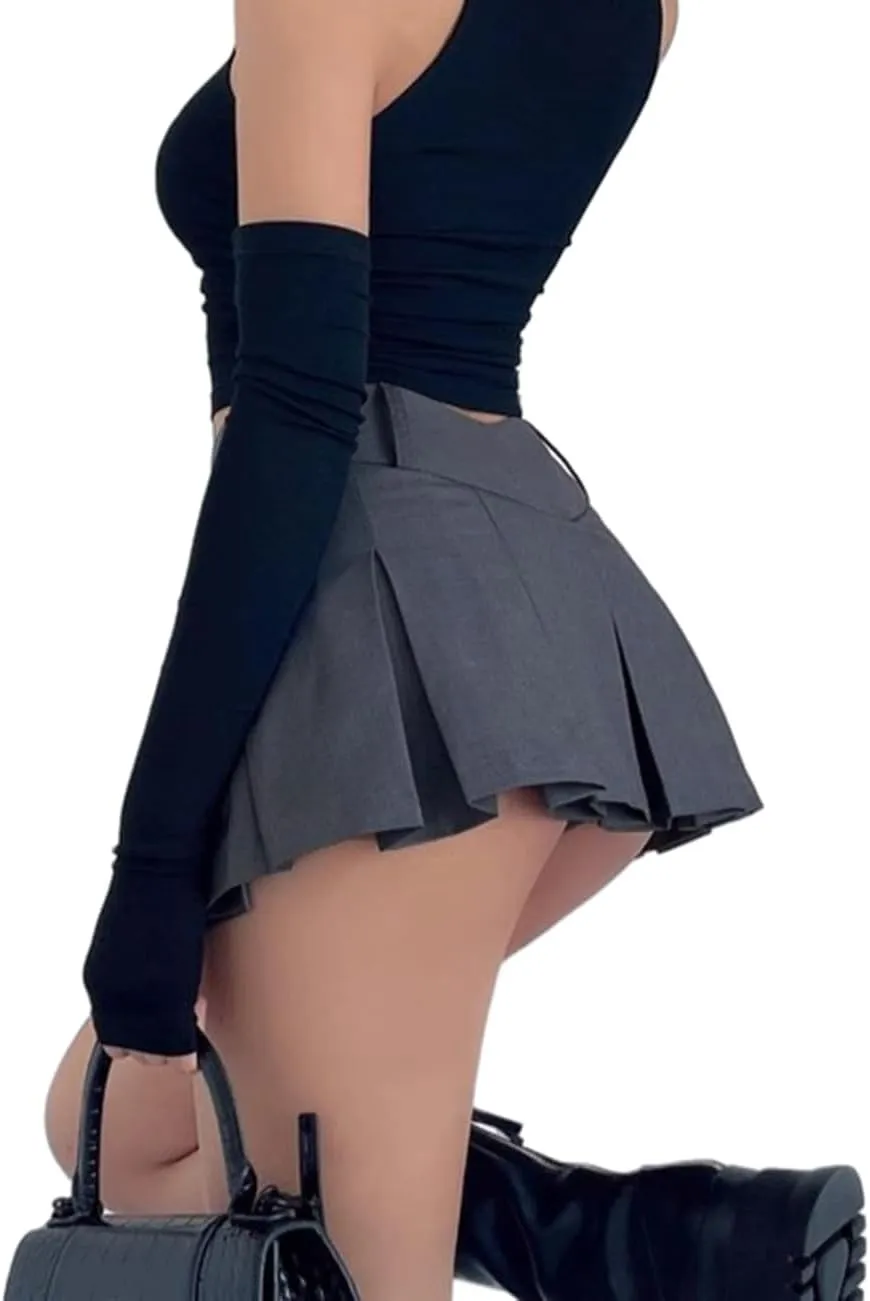Women's Pleated Mini Skirts with Shorts Underneath