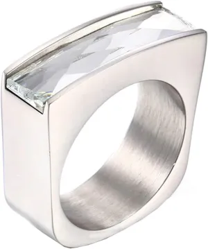 Womens Rings Jewelry, Womens Rings with Rectangle Glass Stainless Steel Boho Jewelry for Women
