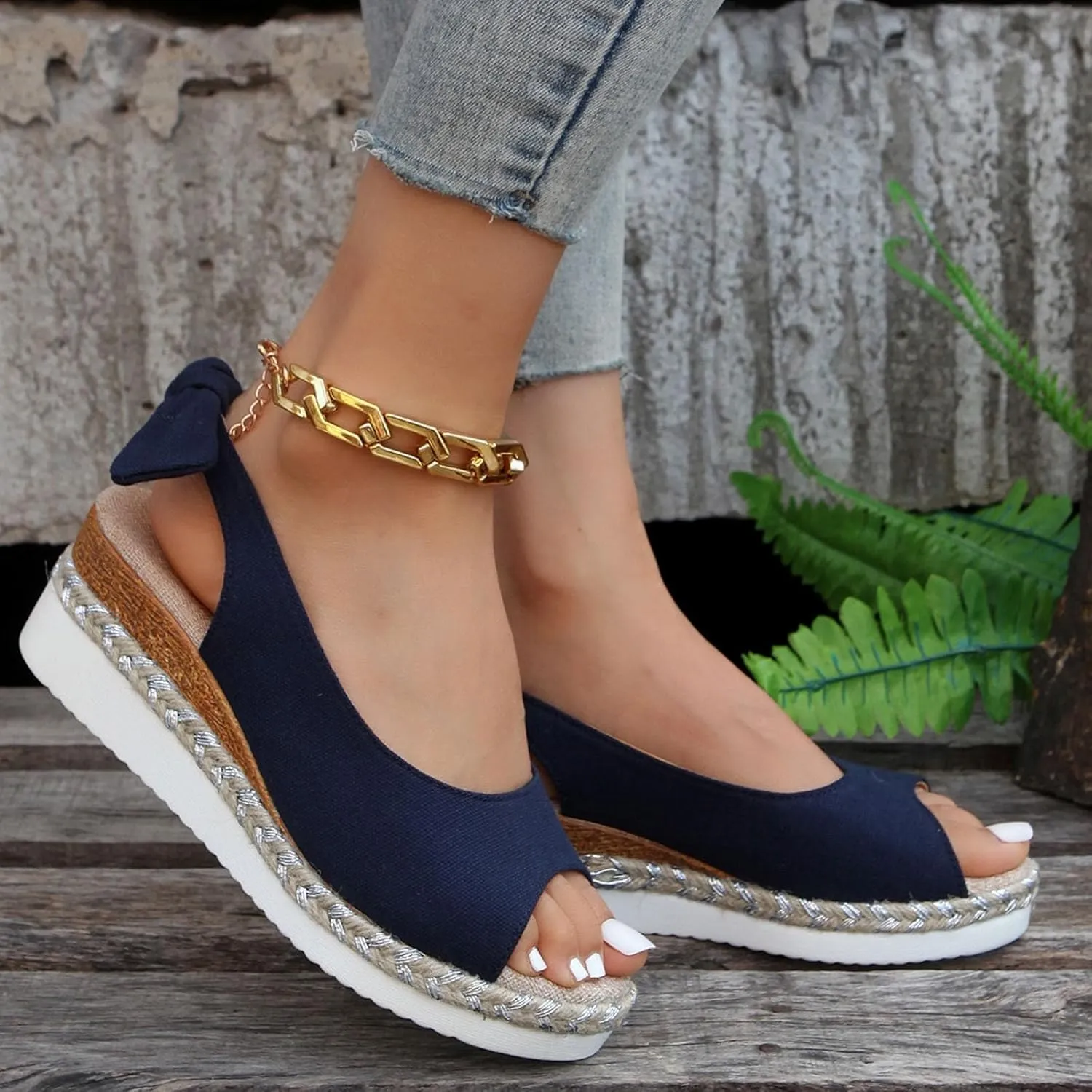 Womens Sandals Comfortable Cute Peep Toe Sandals Summer Dressy Sandal Back Bow Orthopedic Sandals for Women Lightweight Beach Sandals Casual Shoes