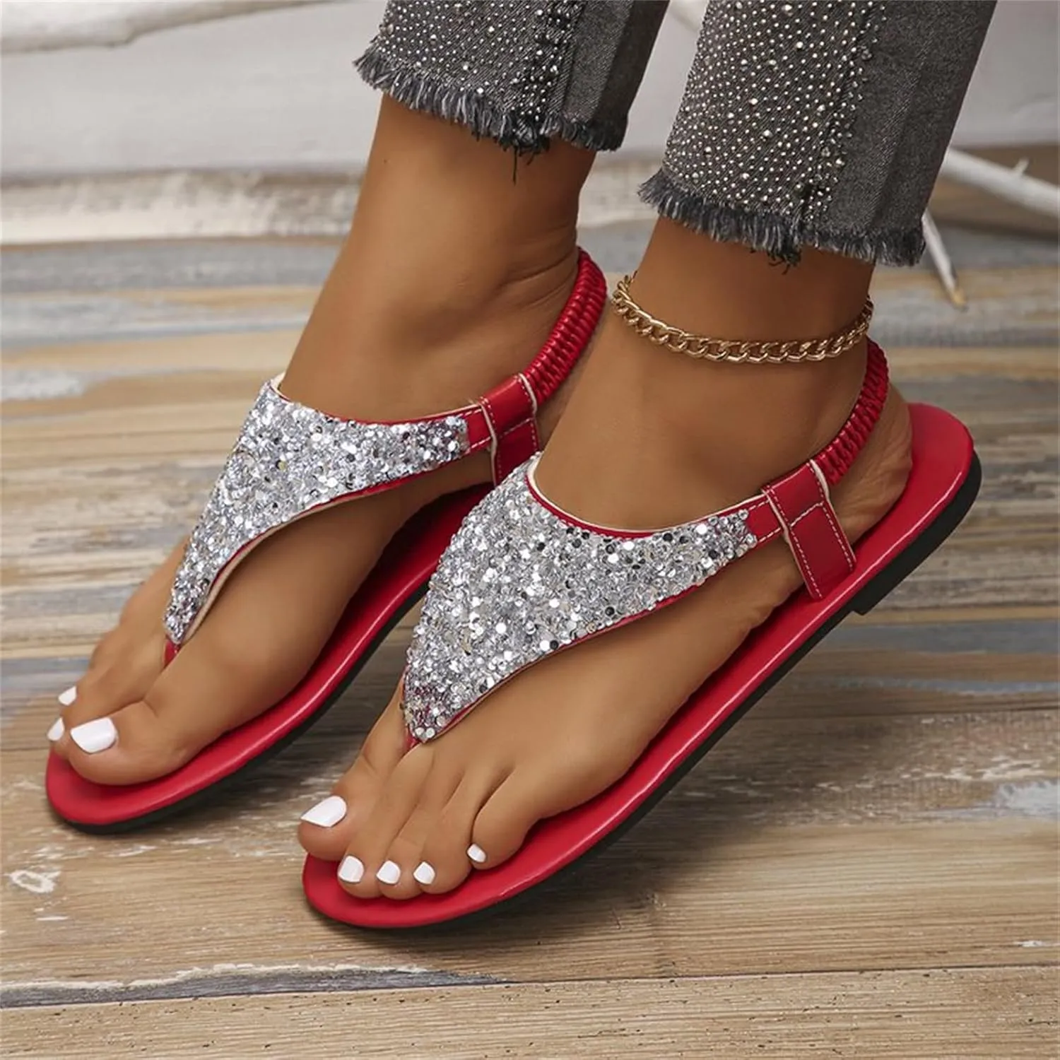 Womens Sandals Shoes Walking Sandal Non Slip Casual Summer Beach Shoes Dress Women's Fashion Flip Flop
