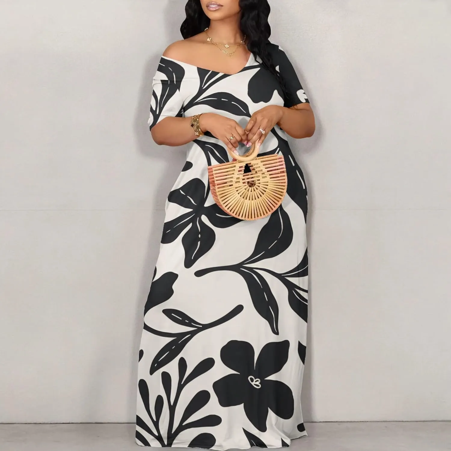 Womens Sexy Beach Outfits Summer Off Shoulder Sexy Maxi Dresses Flowy Dress