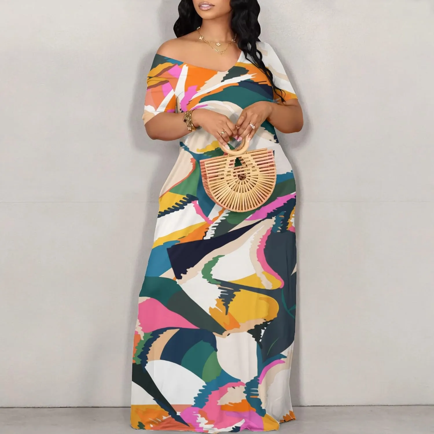 Womens Sexy Beach Outfits Summer Off Shoulder Sexy Maxi Dresses Flowy Dress