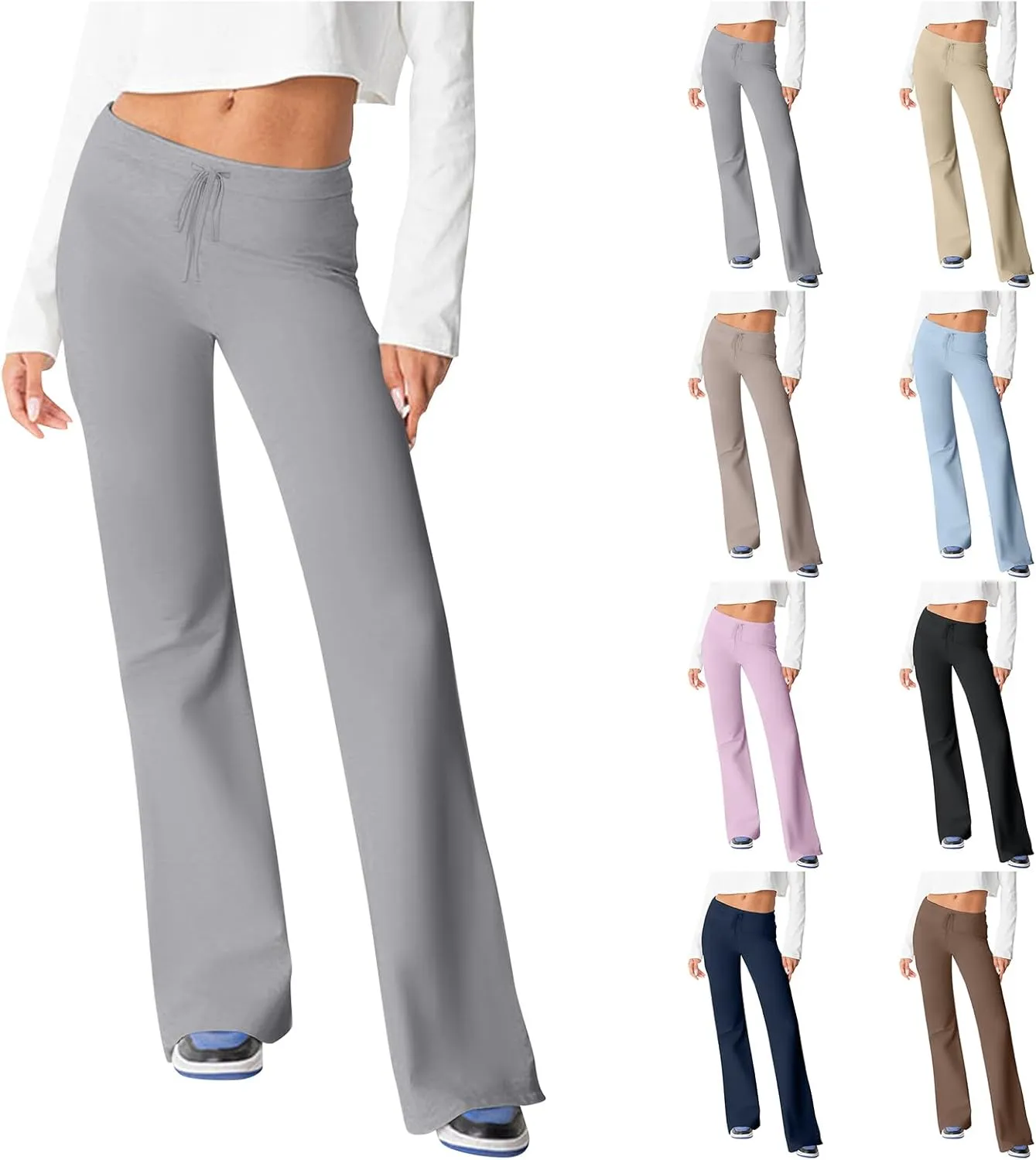 Women's Slim Bootcut Stretch Pants Gym Workout Leggings Yoga Pants for Women Ladies Comfy Straight Leg Sweatpants