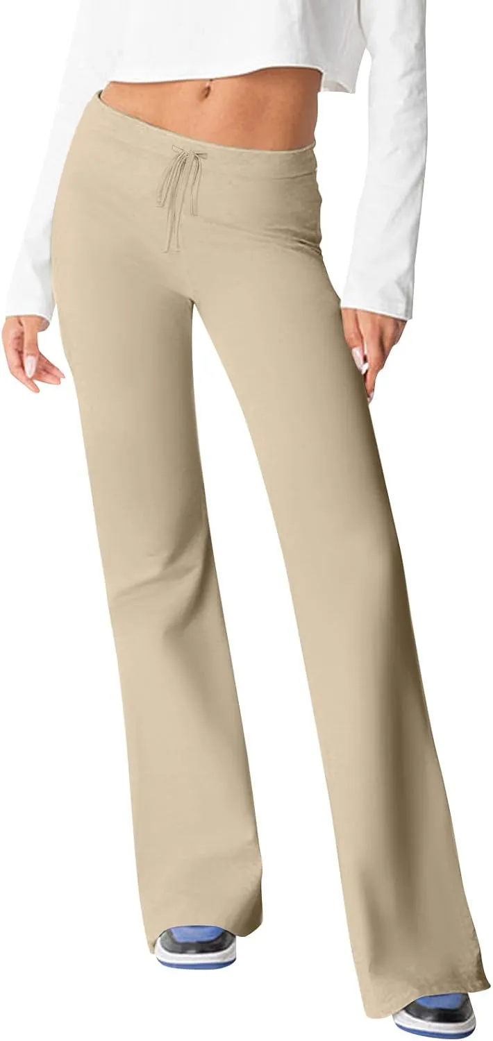 Women's Slim Bootcut Stretch Pants Gym Workout Leggings Yoga Pants for Women Ladies Comfy Straight Leg Sweatpants
