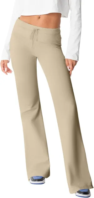 Women's Slim Bootcut Stretch Pants Gym Workout Leggings Yoga Pants for Women Ladies Comfy Straight Leg Sweatpants
