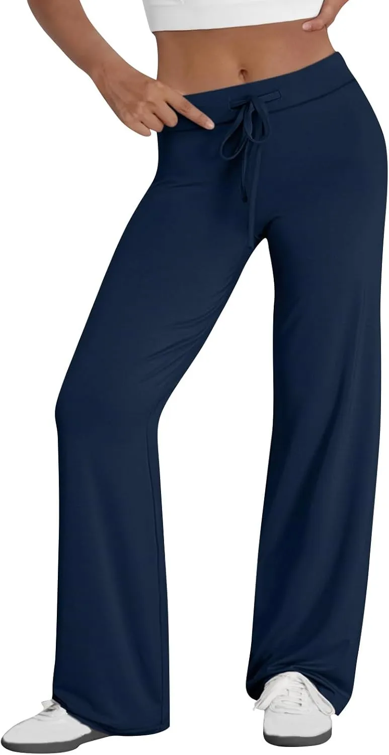 Women's Slim Bootcut Stretch Pants Gym Workout Leggings Yoga Pants for Women Ladies Comfy Straight Leg Sweatpants