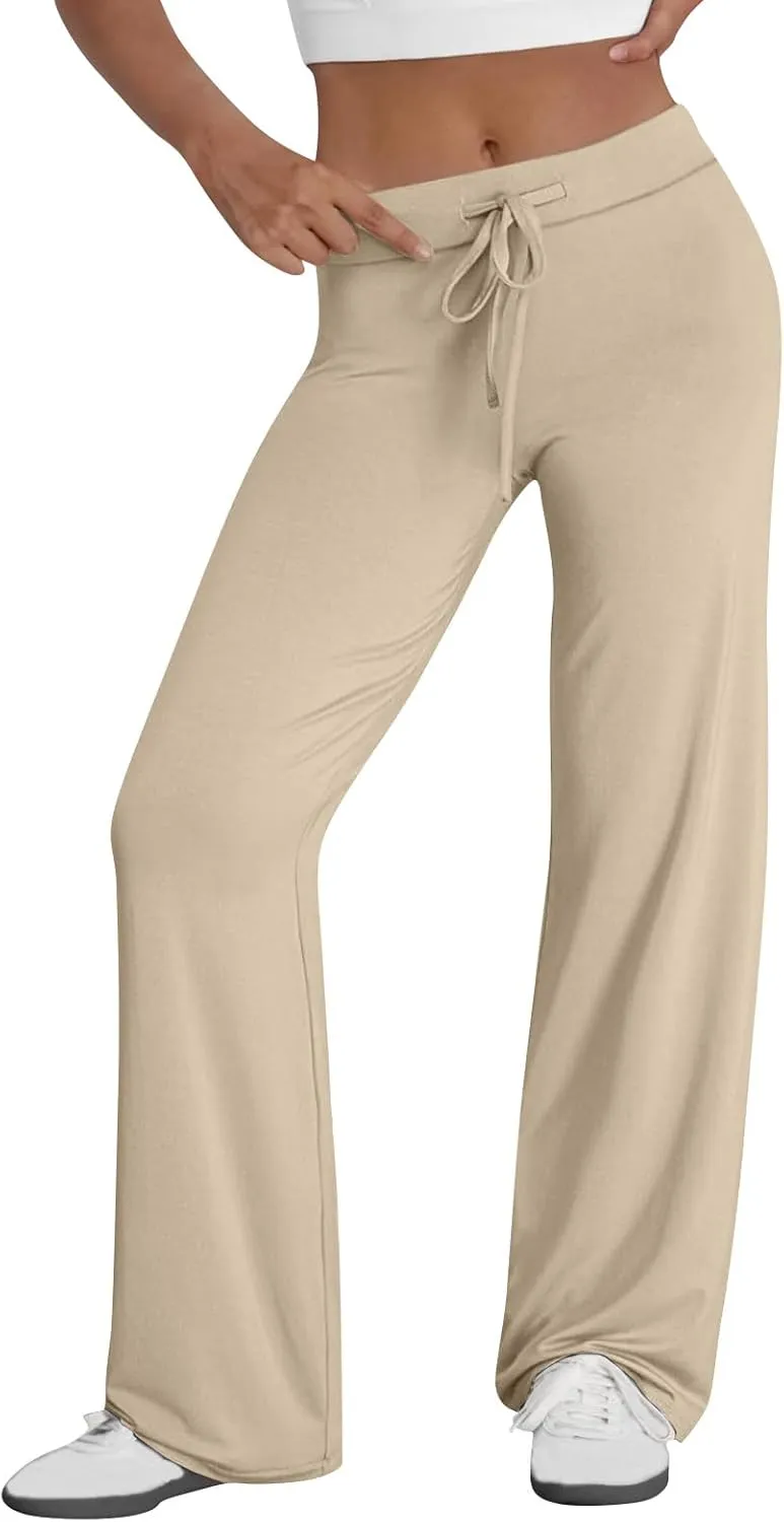 Women's Slim Bootcut Stretch Pants Gym Workout Leggings Yoga Pants for Women Ladies Comfy Straight Leg Sweatpants