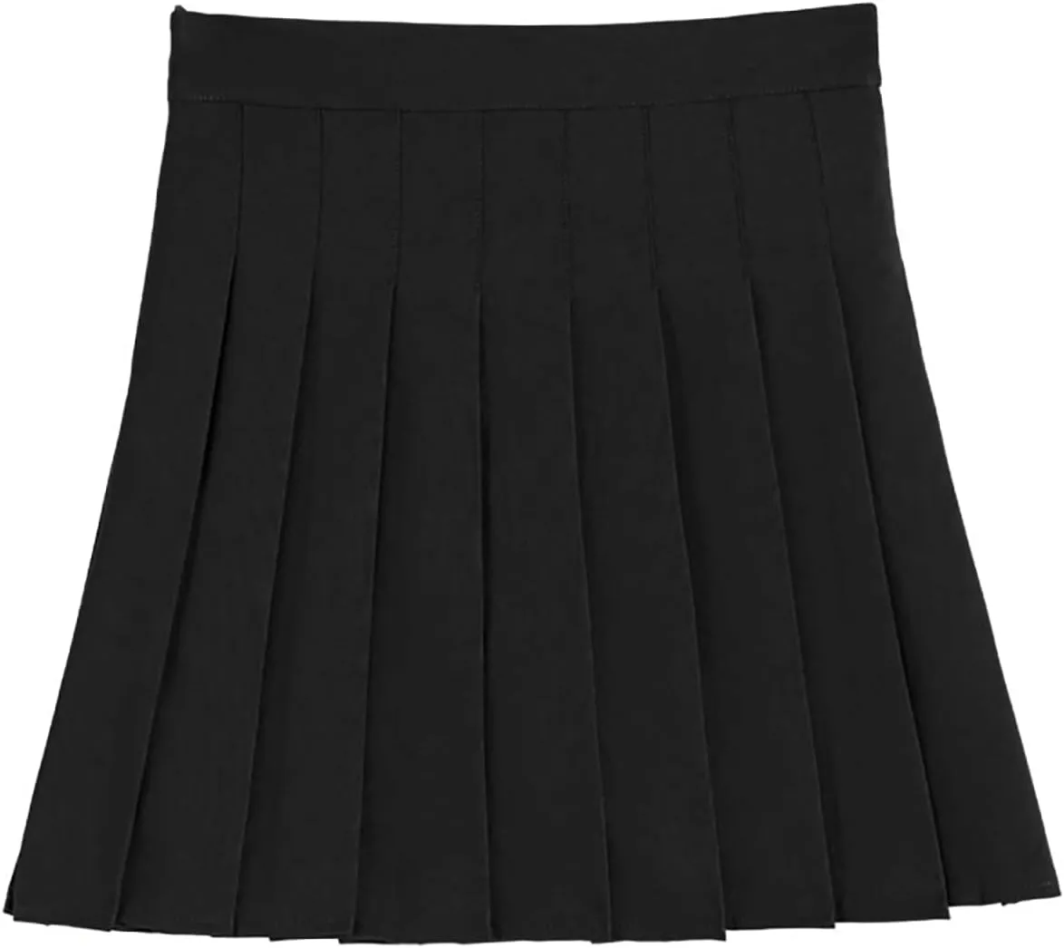 Womens Stretchy Pleated Mini Skirt High Waist A-Line Uniform Cheerleader School Tennis Skirt Comfy Casual 2025 Summer