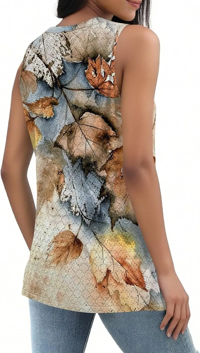 Women's Summer Tank Tops V Neck T Shirts Trendy Sleeveless Basic Tee Loose Fit 2025 Fashion