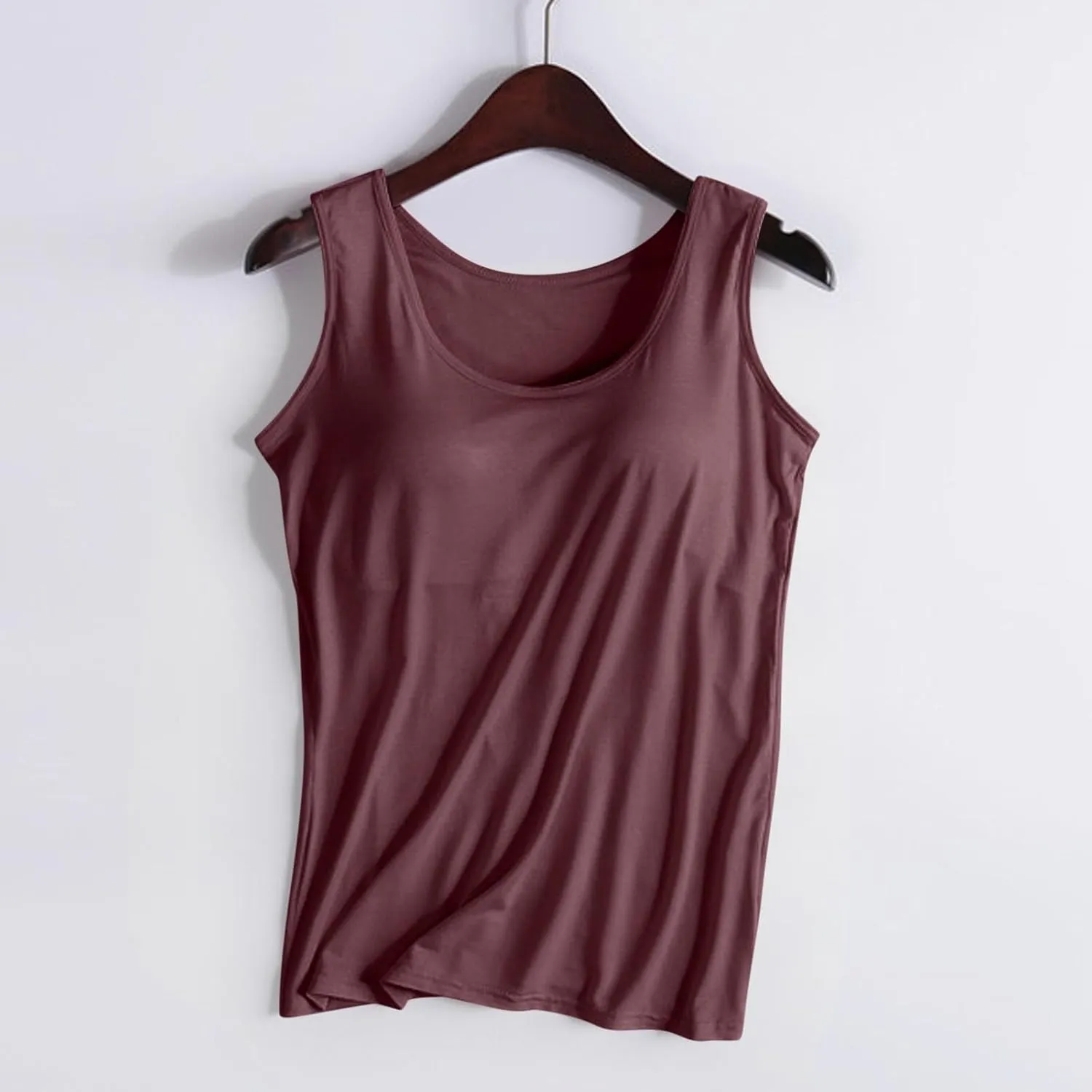 Women's Tank Tops with Built in Bras Scoop Neck Open Back Sports Racerback Vest Workout Sleeveless Padded Tanks