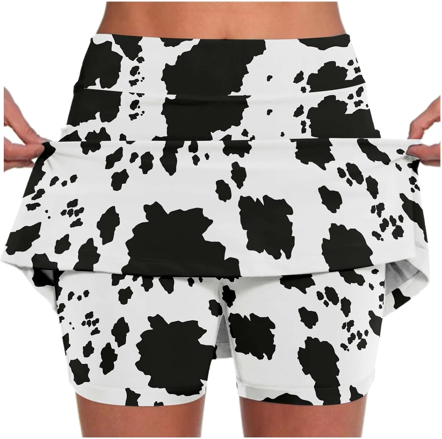 Womens Tennis Skirt Leopard Print Athletic Golf Mini Skirts Inner Shorts Summer High Waist Elastic Running Skorts