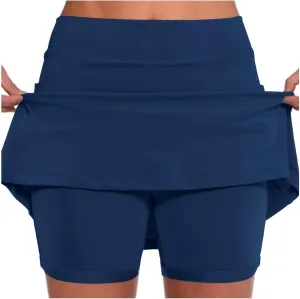 Womens Tennis Skirts High Waisted Elastic Athletic Golf Mini Skirts Inner Shorts Summer Casual Running Skorts with Pockets