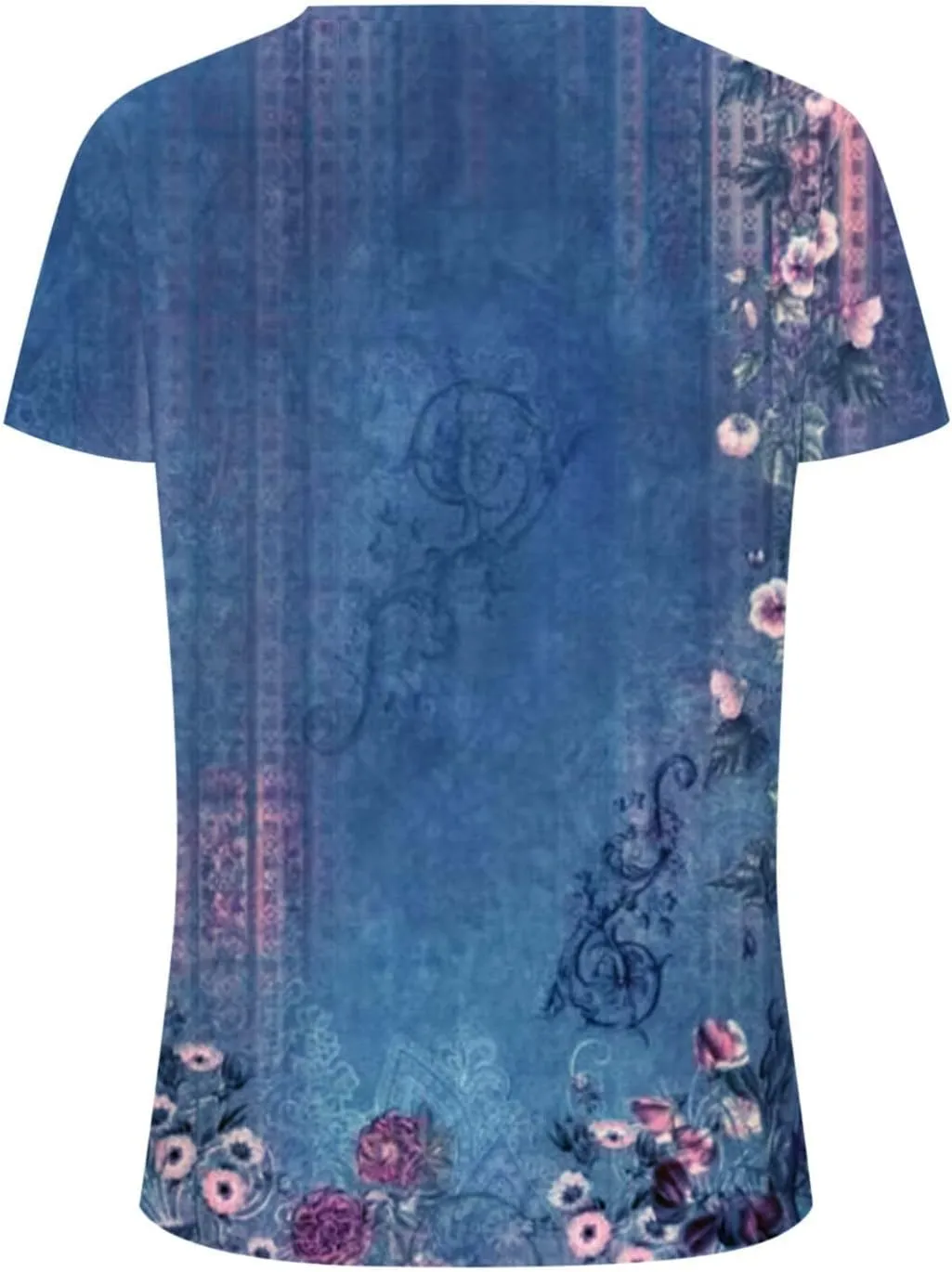 Womens Tops Trendy Summer Casual Retro Flower Printed Top Short Sleeve Crewneck Tees Loose Lightweight T Shirt Blouse