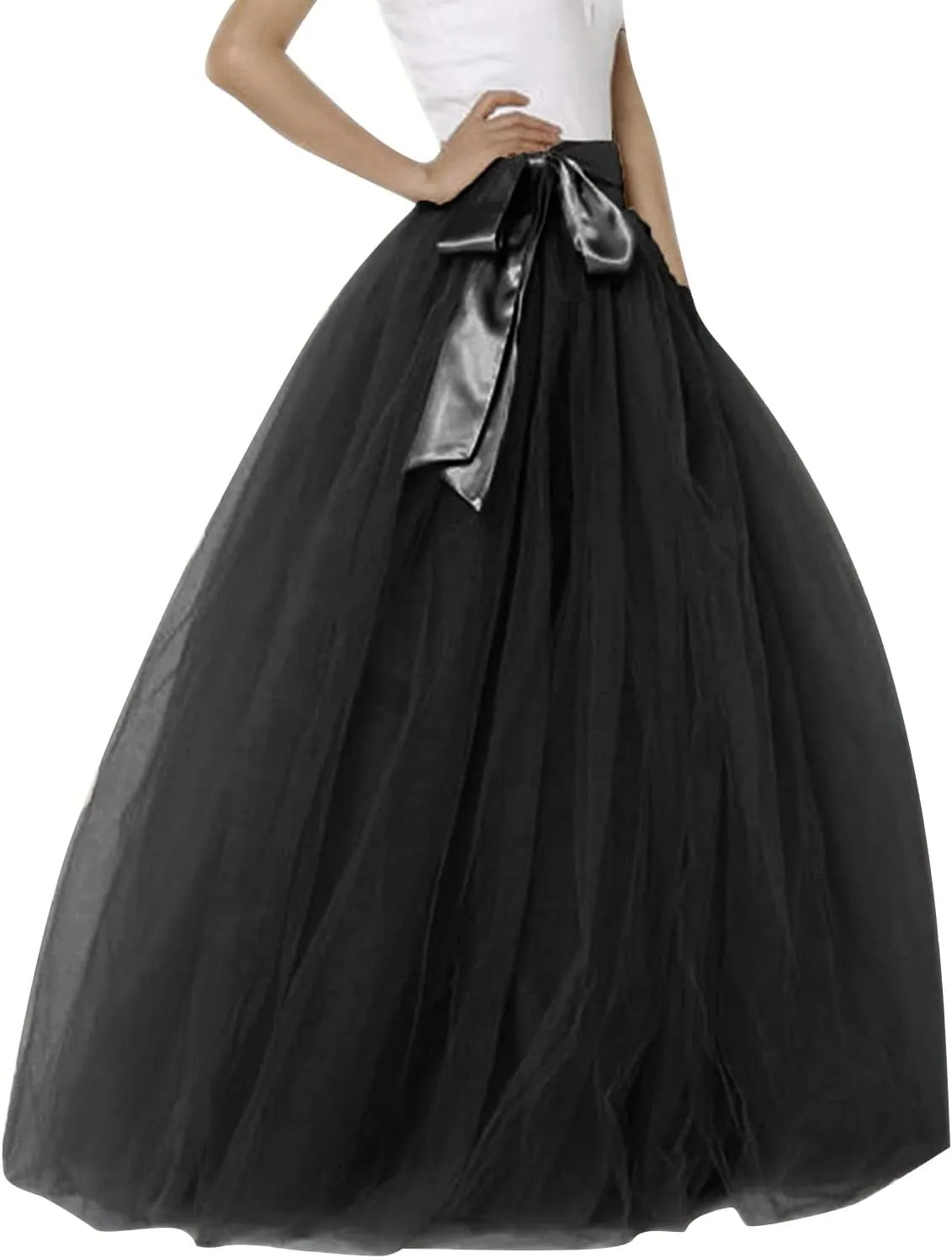 Womens Tulle Skirt A Line Tulle Dress Tutu Skirts Knee Length Adult Layered Short Prom Party Midi Skirt