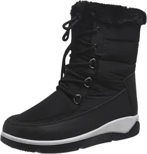 Womens Winter Boots Waterproof Wide Leg Women's Waterproof Boots Tall Winter Boots for Women 2023 No Heel Pink Winter Boots for Women Heels Warm Snow Boots for Women