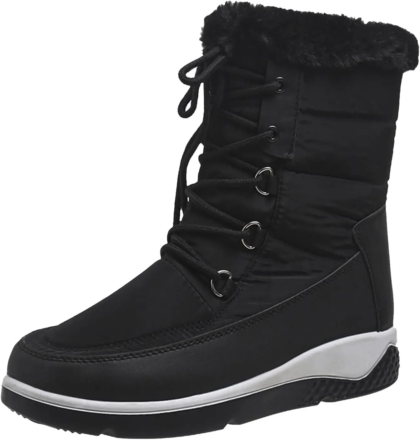 Womens Winter Boots Waterproof Wide Leg Women's Waterproof Boots Tall Winter Boots for Women 2023 No Heel Pink Winter Boots for Women Heels Warm Snow Boots for Women
