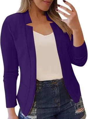 Womens Work Office Blazers 2025 Spring Dressy Casual Long Sleeve Open Front Blazer Cardigans Business Suit Jackets