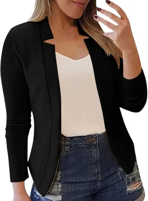Womens Work Office Blazers 2025 Spring Dressy Casual Long Sleeve Open Front Blazer Cardigans Business Suit Jackets