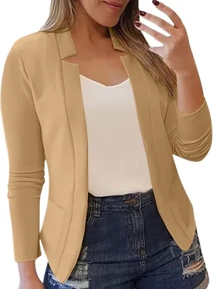Womens Work Office Blazers 2025 Spring Dressy Casual Long Sleeve Open Front Blazer Cardigans Business Suit Jackets