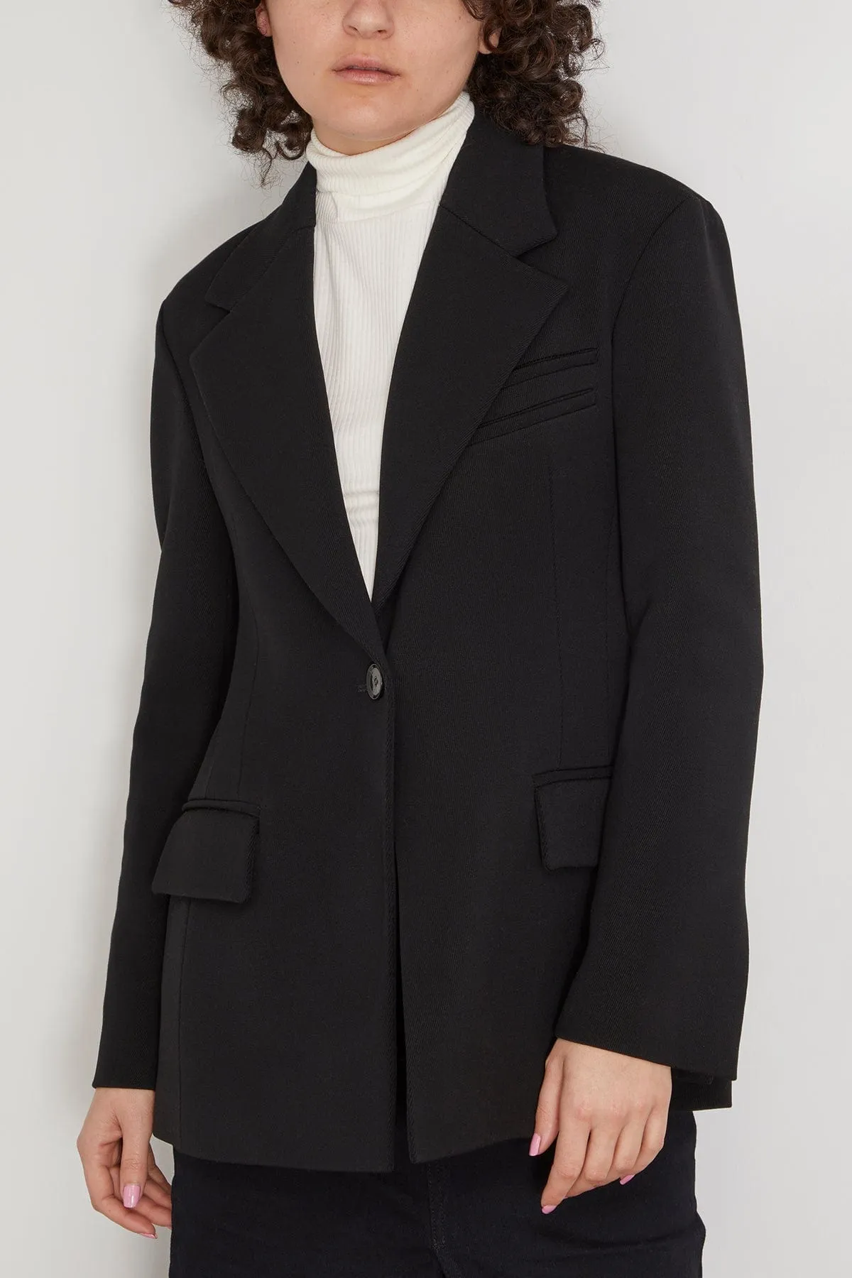 Wool Twill Jacket in Black
