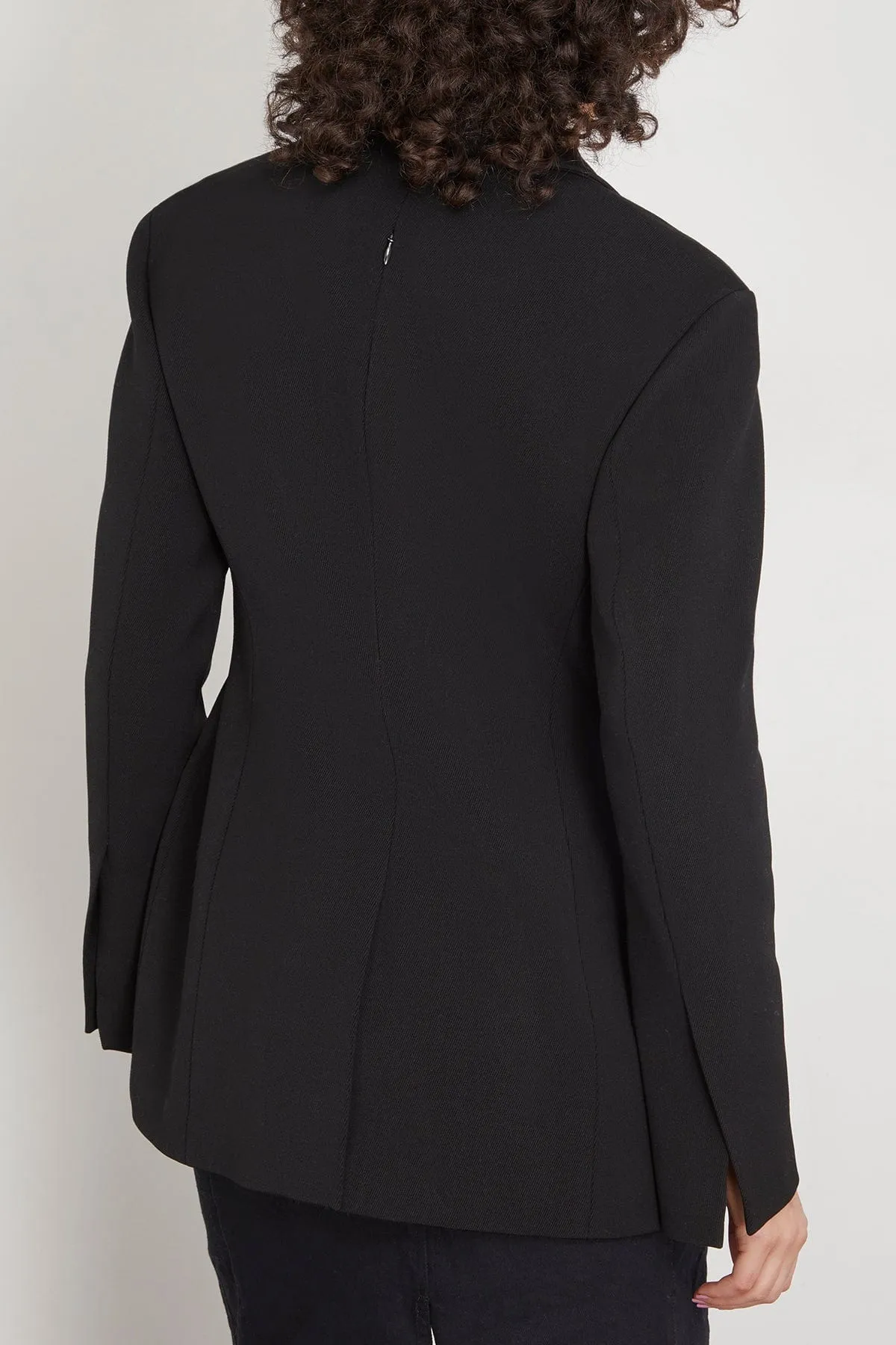 Wool Twill Jacket in Black