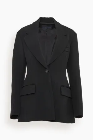 Wool Twill Jacket in Black