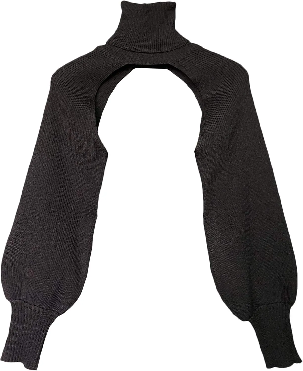 xxxiticat Women's Turtleneck Shrug Sweater Long Sleeve High Neck Cutout Knitted Arm Warmer Cropped Sweaters
