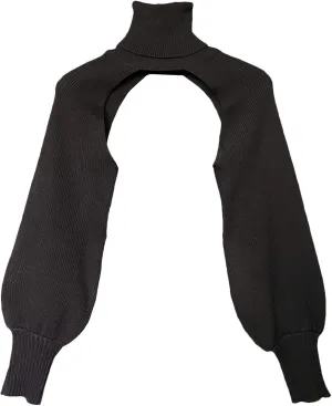 xxxiticat Women's Turtleneck Shrug Sweater Long Sleeve High Neck Cutout Knitted Arm Warmer Cropped Sweaters