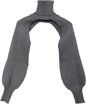 xxxiticat Women's Turtleneck Shrug Sweater Long Sleeve High Neck Cutout Knitted Arm Warmer Cropped Sweaters