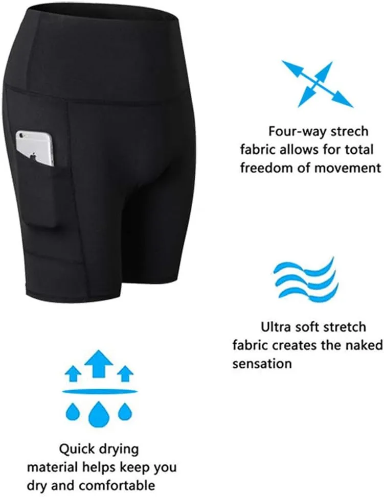 YAKER Yoga Shorts for Women Workout Shorts Running Shorts with Side Pockets