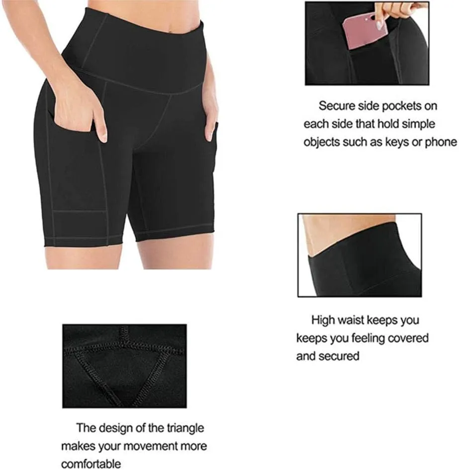 YAKER Yoga Shorts for Women Workout Shorts Running Shorts with Side Pockets