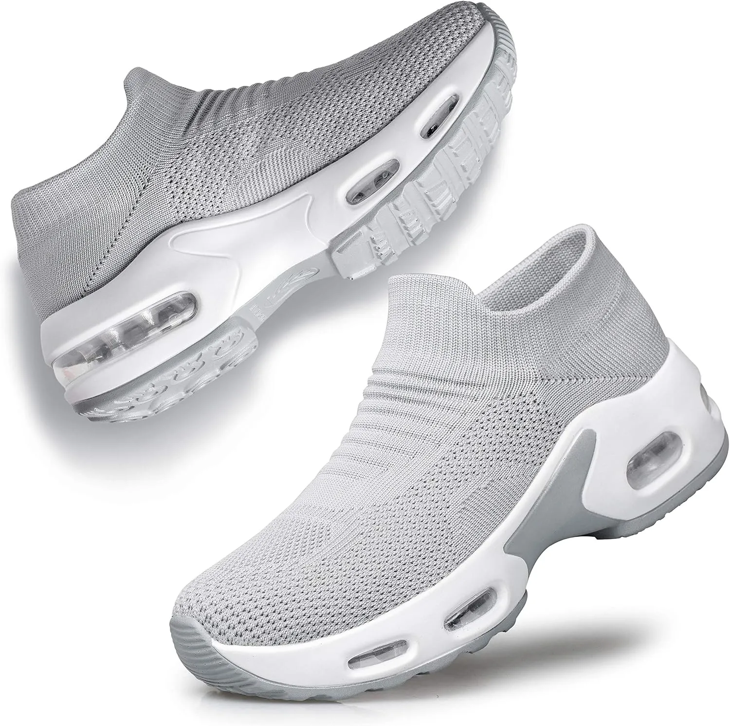 YHOON Women's Walking Shoes Slip-on - Sock Sneakers Ladies Nursing Work Air Cushion Mesh Casual Running Jogging Shoes