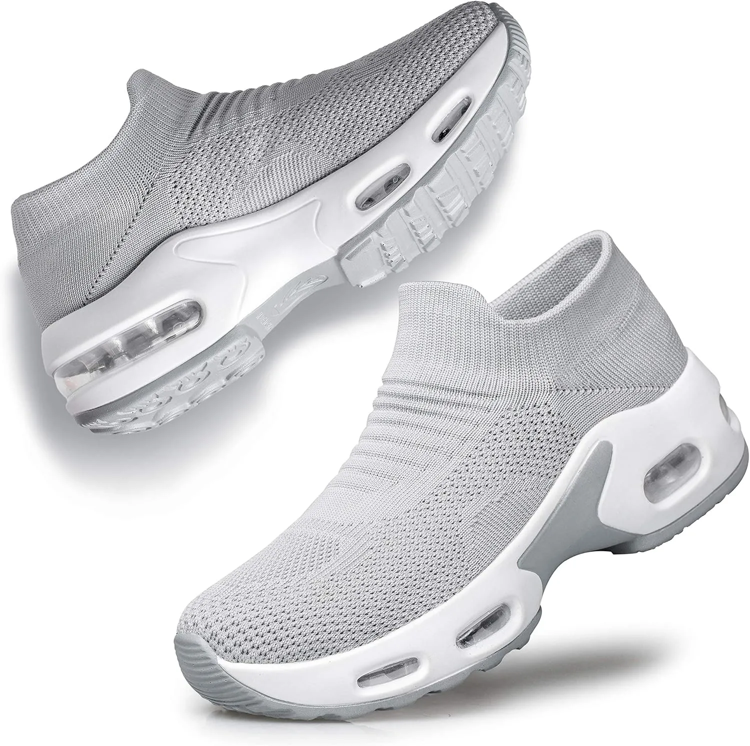 YHOON Women's Walking Shoes Slip-on - Sock Sneakers Ladies Nursing Work Air Cushion Mesh Casual Running Jogging Shoes