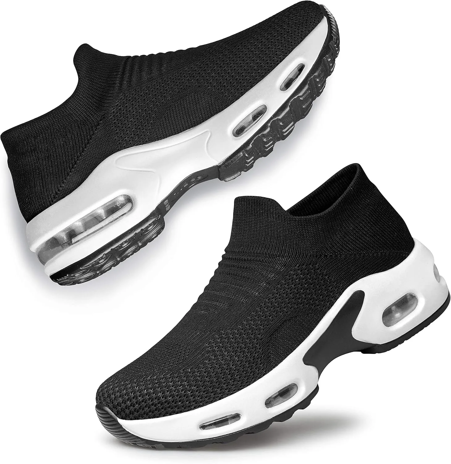 YHOON Women's Walking Shoes Slip-on - Sock Sneakers Ladies Nursing Work Air Cushion Mesh Casual Running Jogging Shoes
