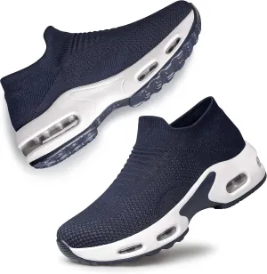 YHOON Women's Walking Shoes Slip-on - Sock Sneakers Ladies Nursing Work Air Cushion Mesh Casual Running Jogging Shoes