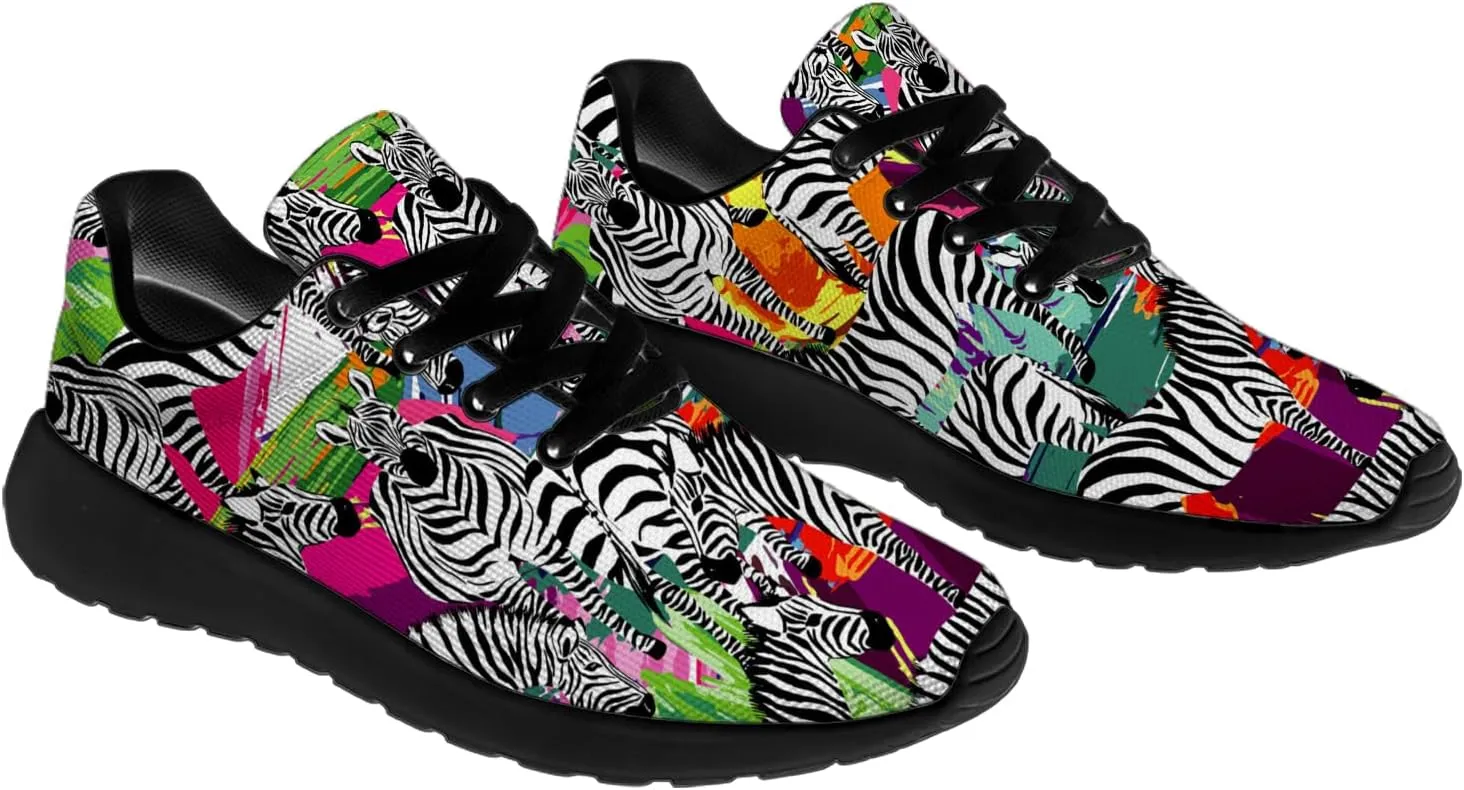 Zebra Print Shoes for Men Women Lightweight Comfort Running Tennis Walking Sneakers Gifts for Dad Mom