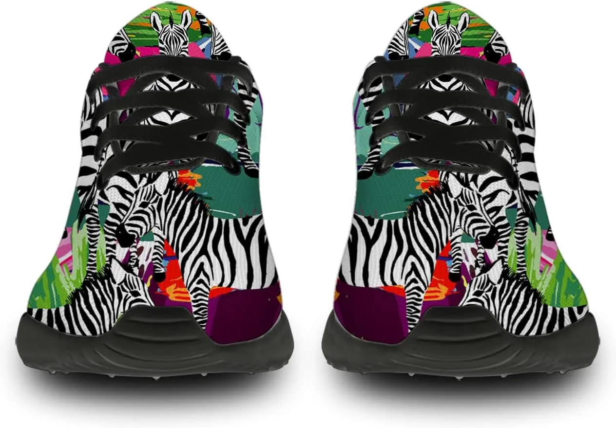 Zebra Print Shoes for Men Women Lightweight Comfort Running Tennis Walking Sneakers Gifts for Dad Mom