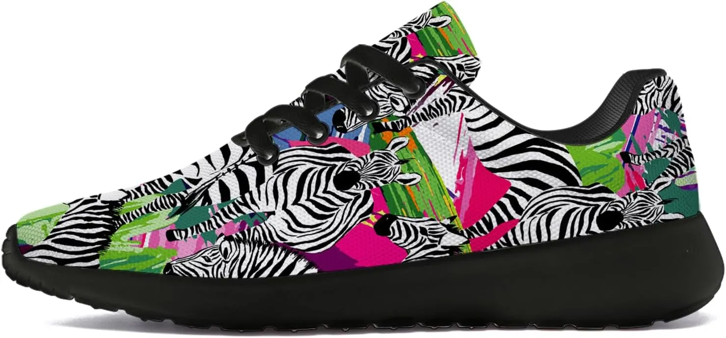 Zebra Print Shoes for Men Women Lightweight Comfort Running Tennis Walking Sneakers Gifts for Dad Mom