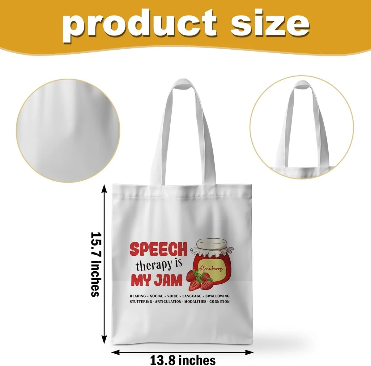 ZHAMEN Speech Therapy Tote Bag SLP Gifts for Speech Language Pathologist Women Teacher Speech Therapist Gift