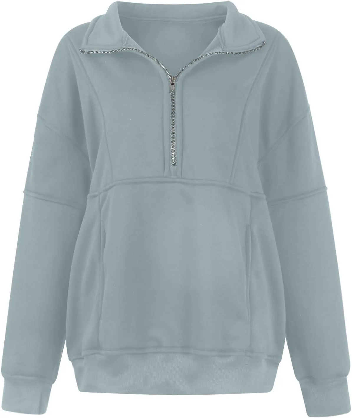 Zip Up Hoodie Women Oversized Drop Shoulder Fleece Sweatshirt with Pockets Thumb Hole Loose Comfy Fall Sweater 2024