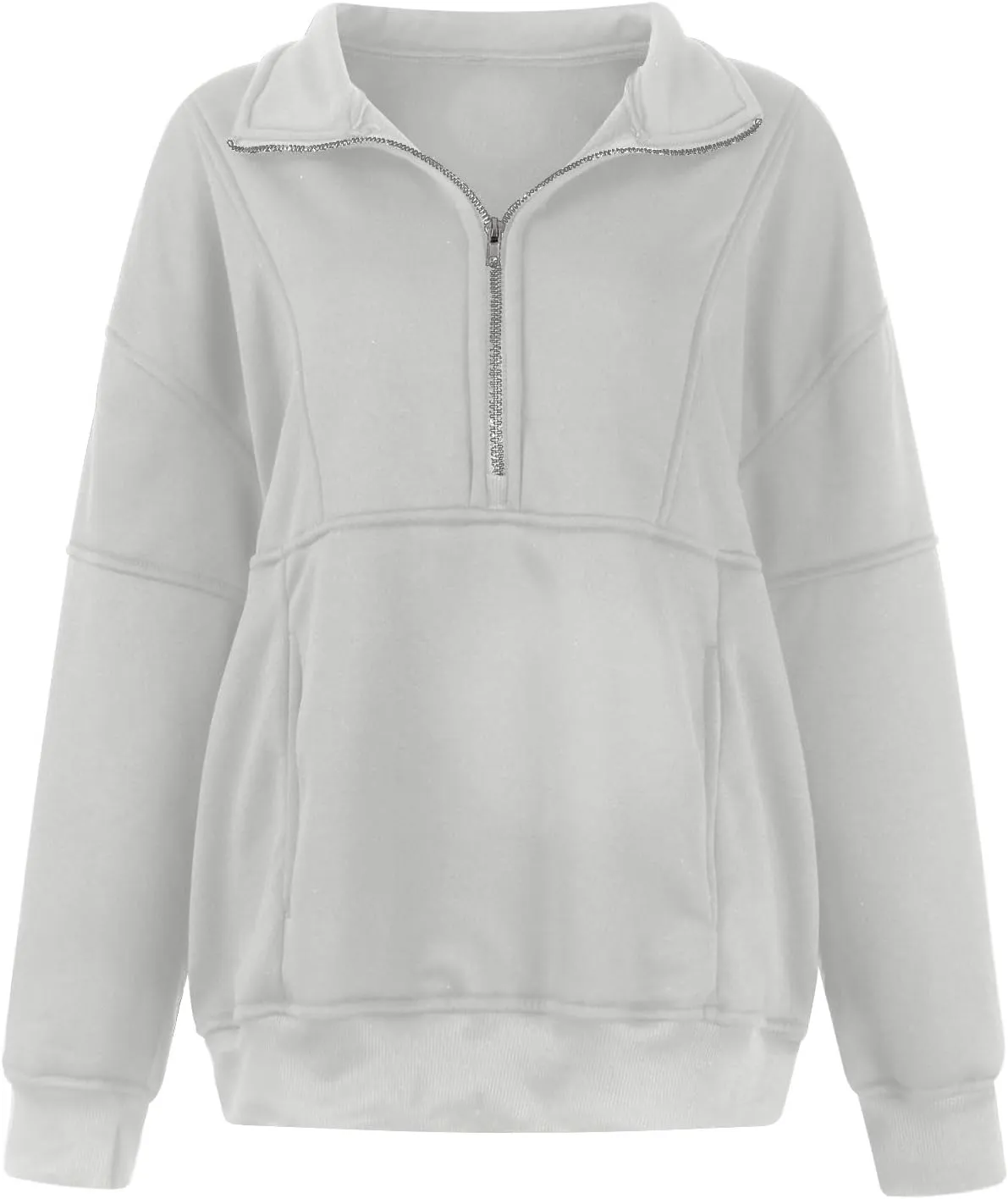 Zip Up Hoodie Women Oversized Drop Shoulder Fleece Sweatshirt with Pockets Thumb Hole Loose Comfy Fall Sweater 2024